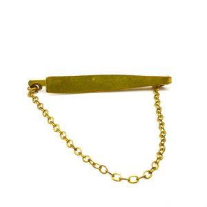 Dapper Tie Clip Slide with Chain, Gold Tone Vintage Style